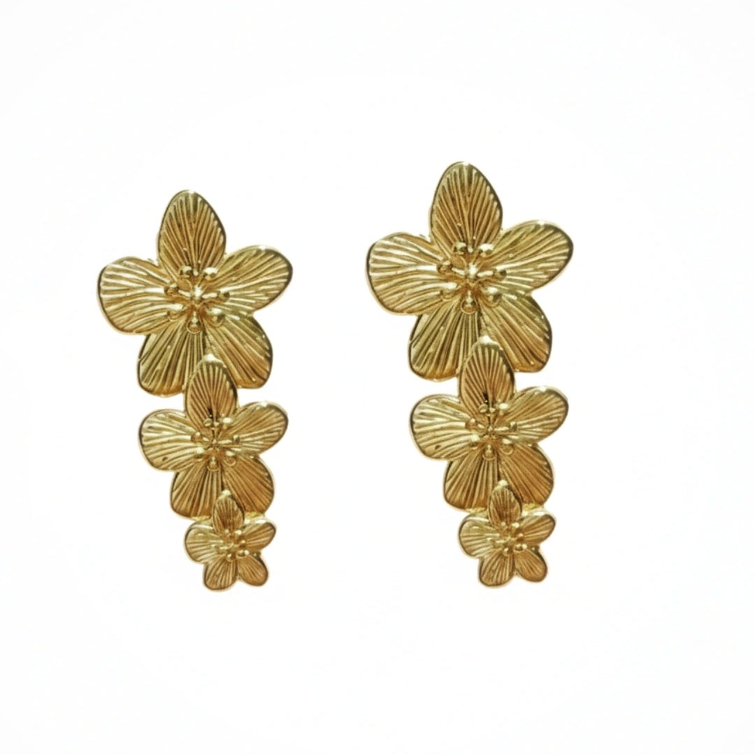 Metallic Flower Anti Tarnish Earrings