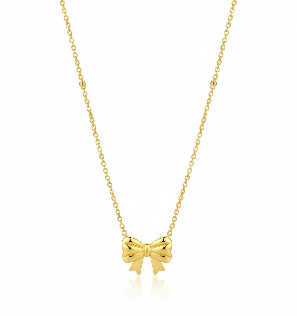 Golden Promise Bow Necklace - Anti Tarnish