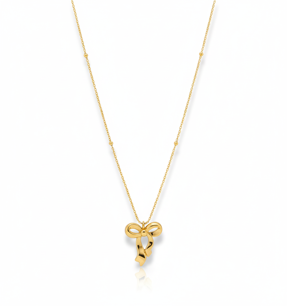 Golden Bow Necklace - Anti Tarnish