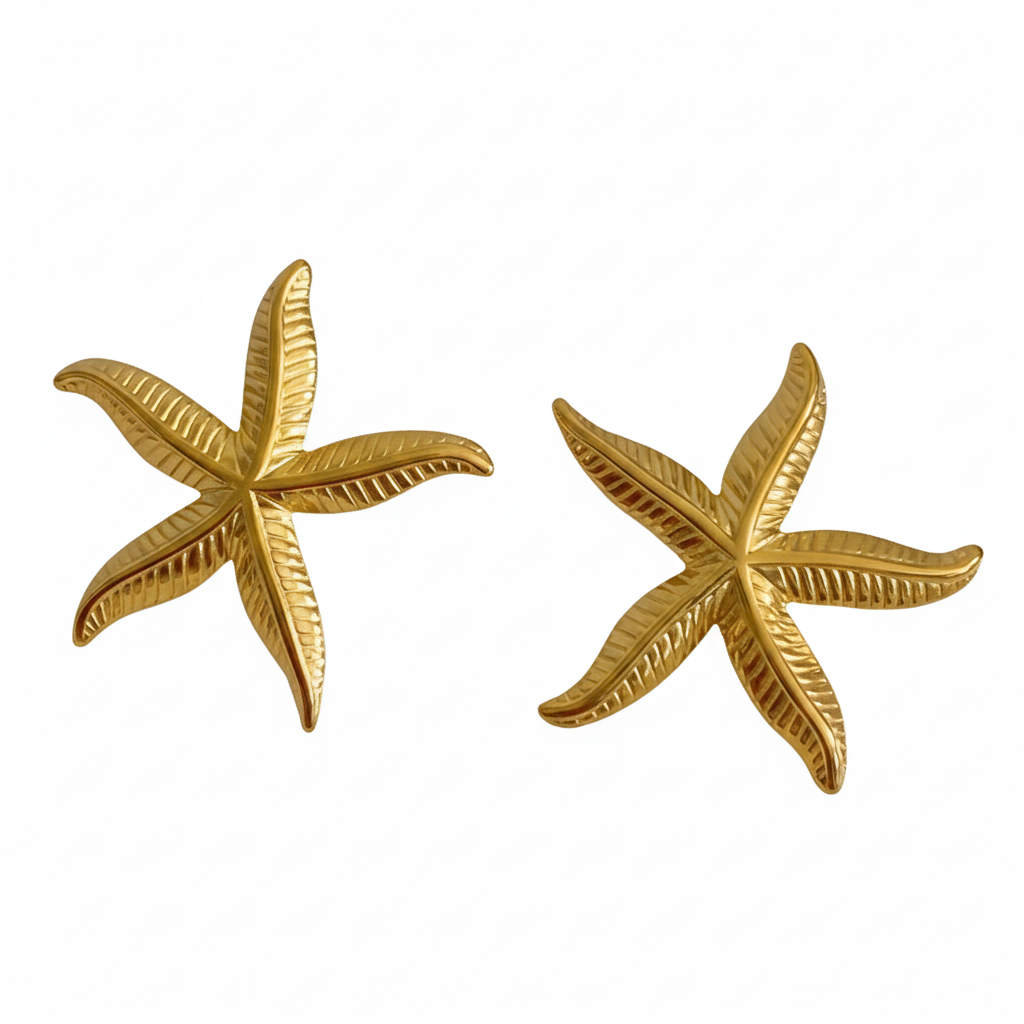 Glam Starfish Gold Plated Earrings - Anti Tarnish