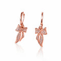 Crystal Ribbon Bow Earrings