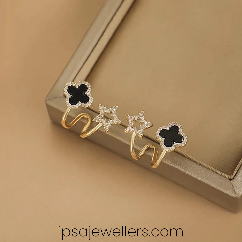 Clover Star Gold Plated Earrings