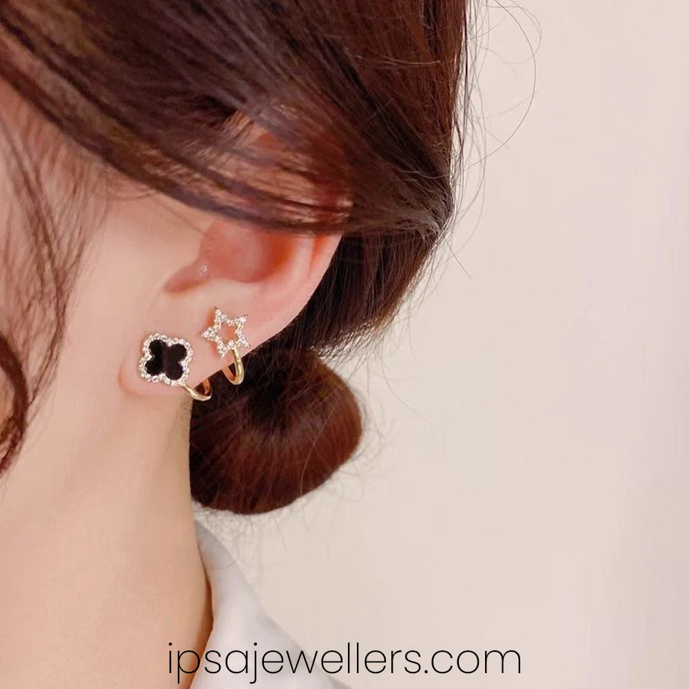 Clover Star Gold Plated Earrings
