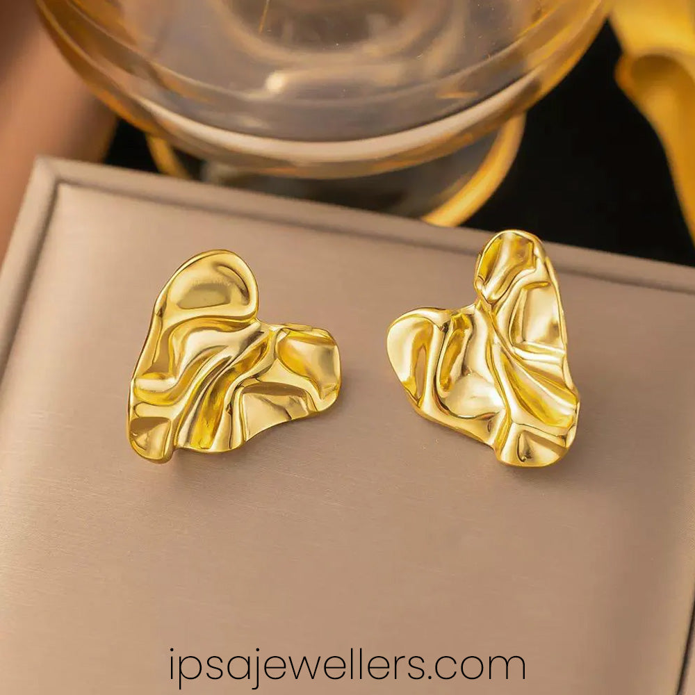Ruptured Gold Plated Earrings