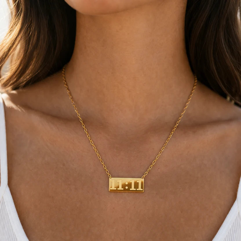 Gold 11:11 Bar Necklace - Anti Tarnish
