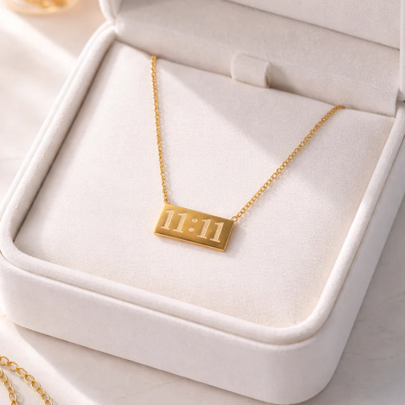 Gold 11:11 Bar Necklace - Anti Tarnish