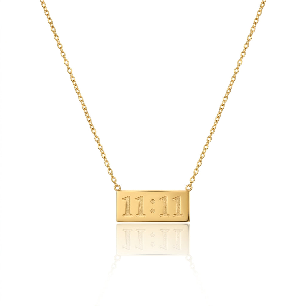 Gold 11:11 Bar Necklace - Anti Tarnish