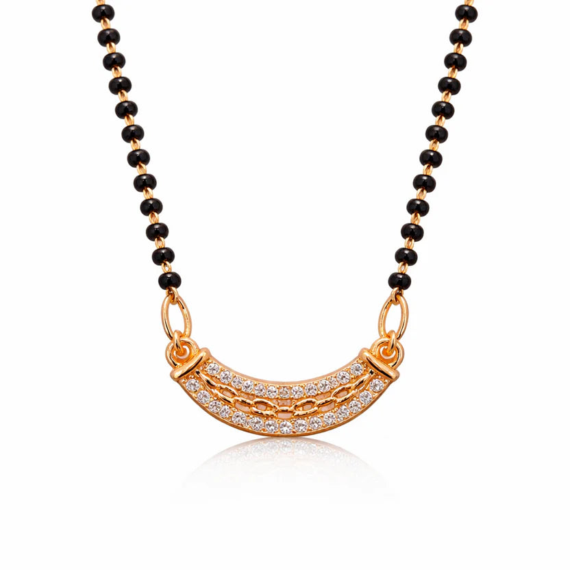 Rose Gold Plated American Diamond Mangalsutra - Anti Tarnish