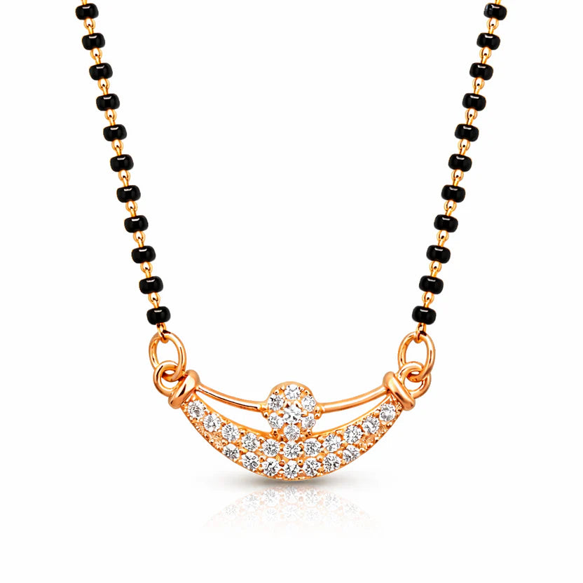 Rose Gold Plated Cascade Mangalsutra - Anti Tarnish