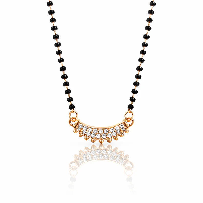 Crescent Shaped Pendant Mangalsutra - Anti Tarnish