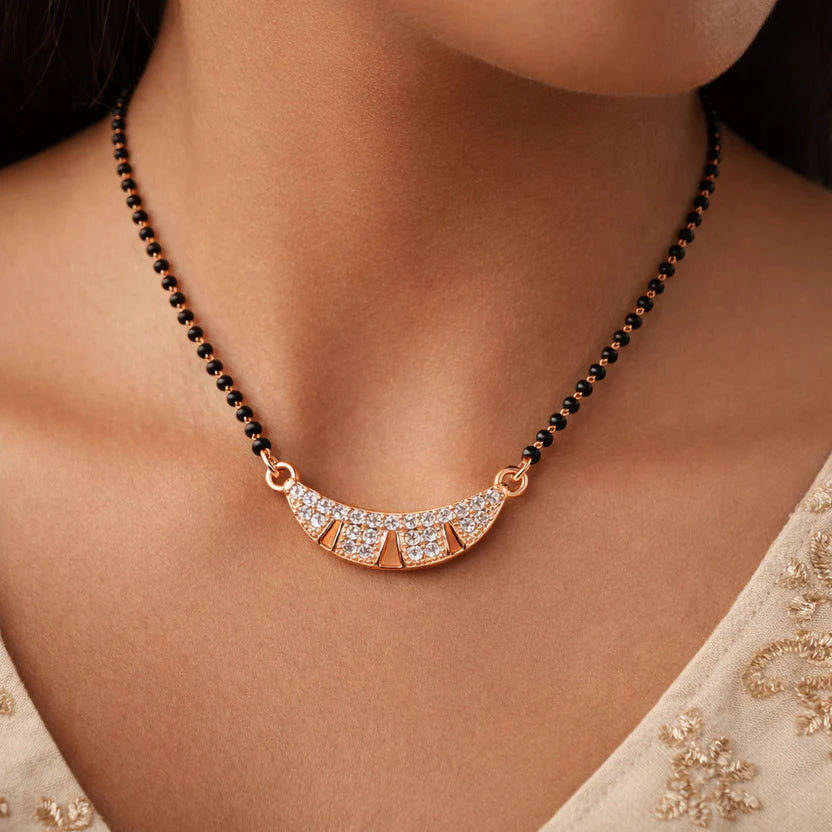 Crystal Curve Mangalsutra - Anti Tarnish
