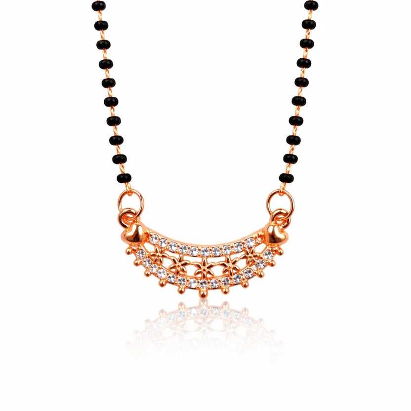 Rose Gold Plated Zaveri Pearls Mangalsutra - Anti Tarnish