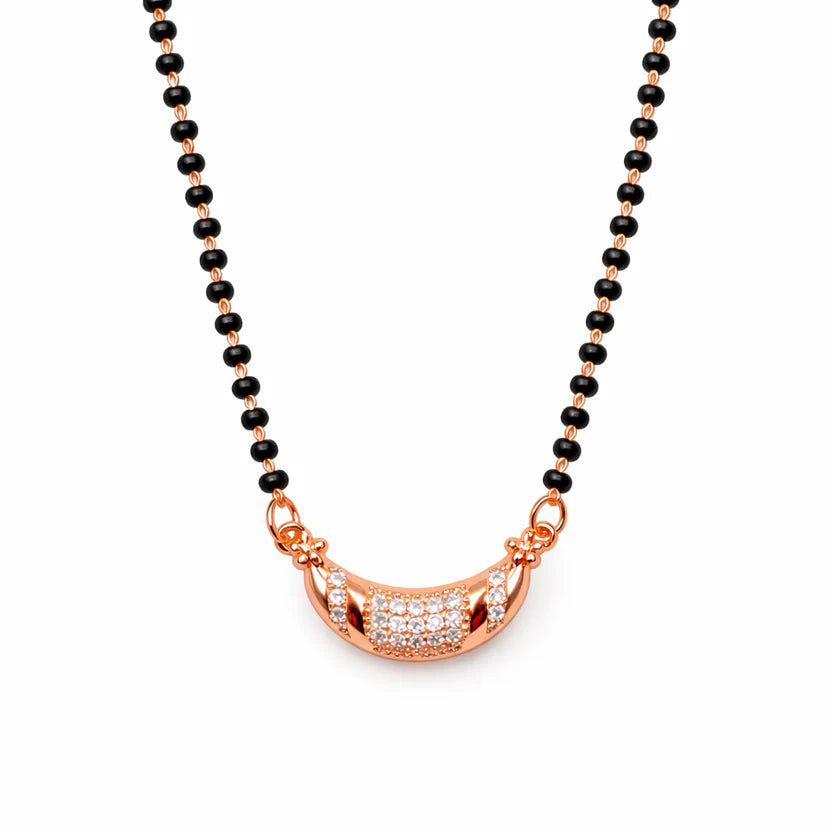 Rose Gold Plated Cubic Zirconia Mangalsutra - Anti Tarnish