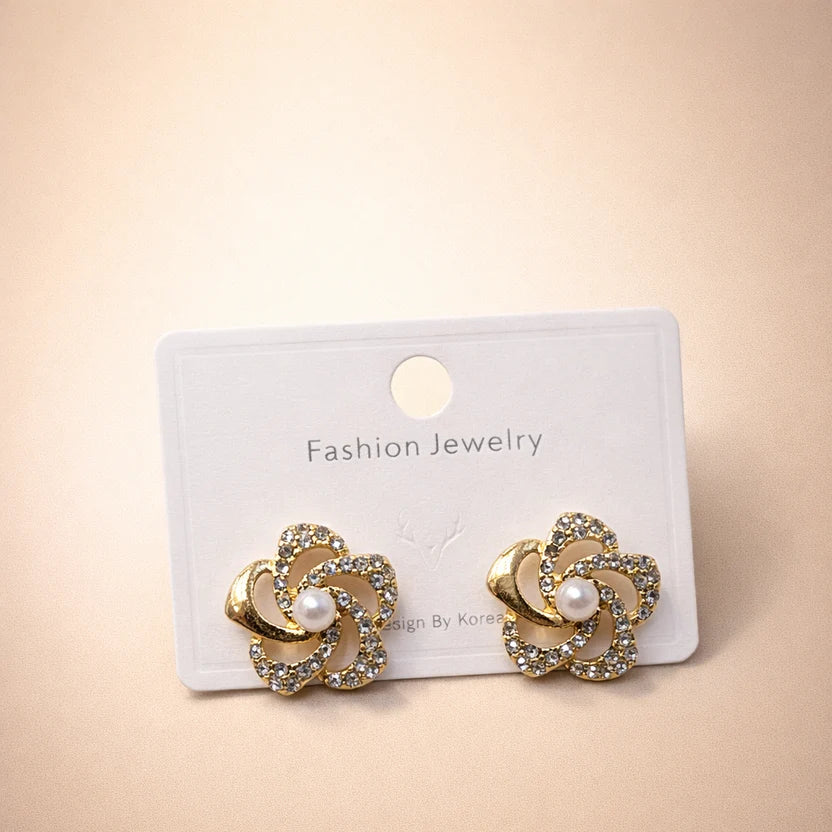 Pearl Crystal Bloom Earrings