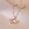 Pearl Seashell Charm Necklace
