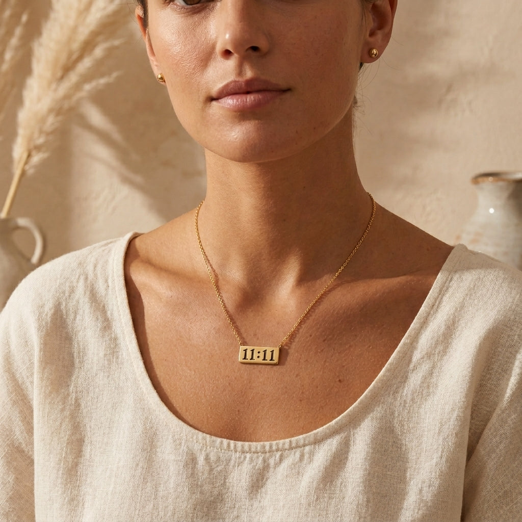 Gold 11:11 Bar Necklace - Anti Tarnish