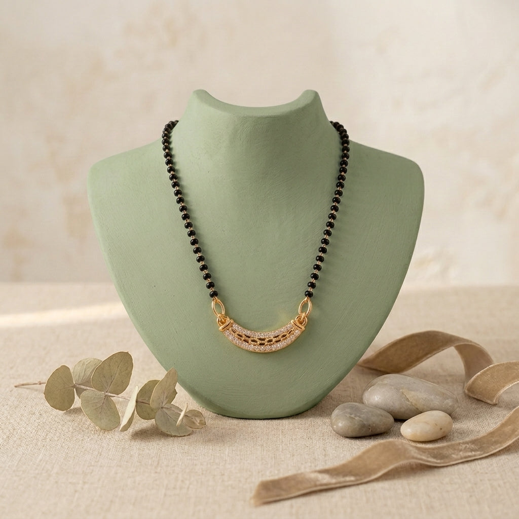 Rose Gold Plated American Diamond Mangalsutra - Anti Tarnish