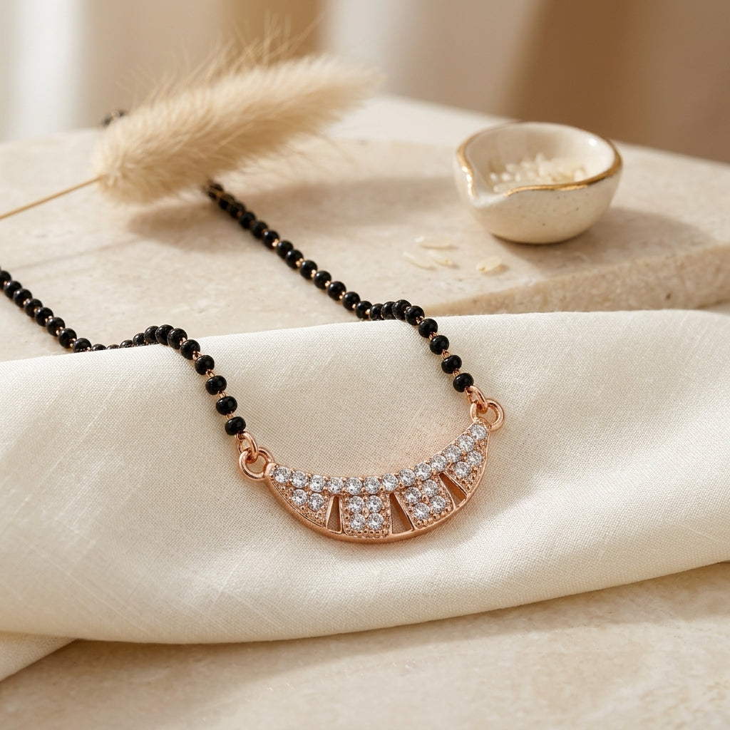 Crystal Curve Mangalsutra - Anti Tarnish