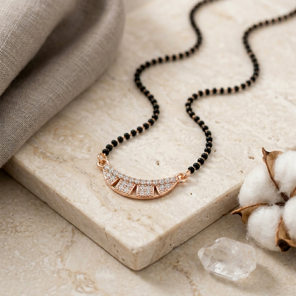 Crystal Curve Mangalsutra - Anti Tarnish