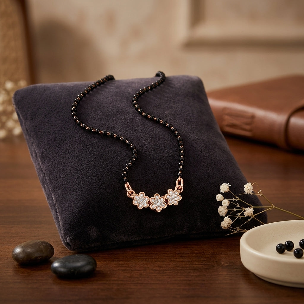 Floral Pendant Mangalsutra - Anti Tarnish